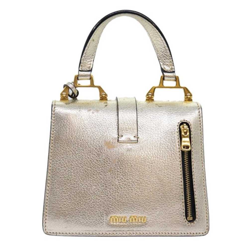 Miu Miu Miu Miu Hand Bag Leather Gold - image 2