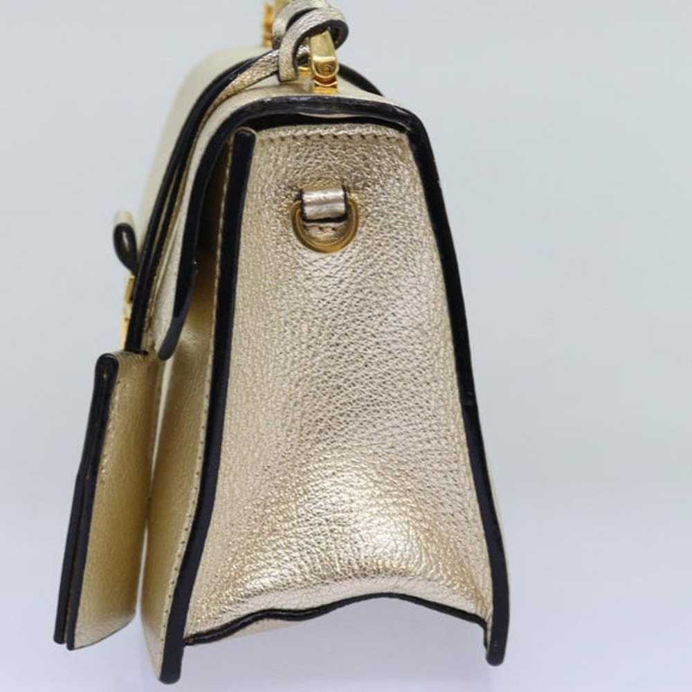 Miu Miu Miu Miu Hand Bag Leather Gold - image 4