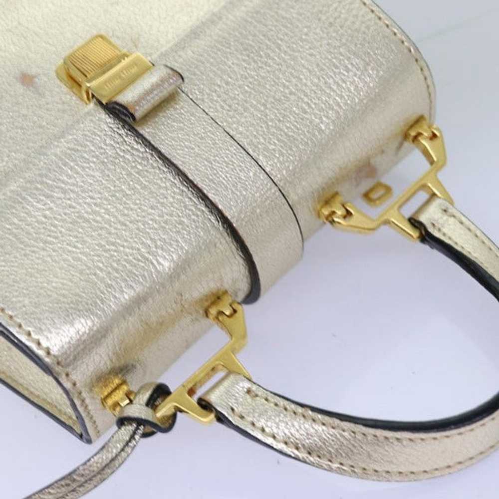 Miu Miu Miu Miu Hand Bag Leather Gold - image 6