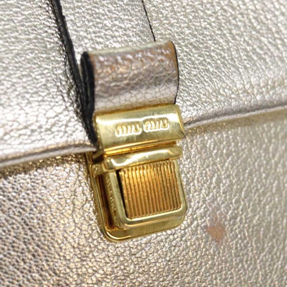 Miu Miu Miu Miu Hand Bag Leather Gold - image 9