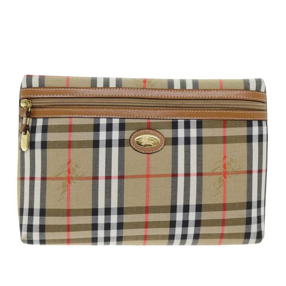 Burberry Nova Check Beige Canvas Clutch Bag (Pre-… - image 1