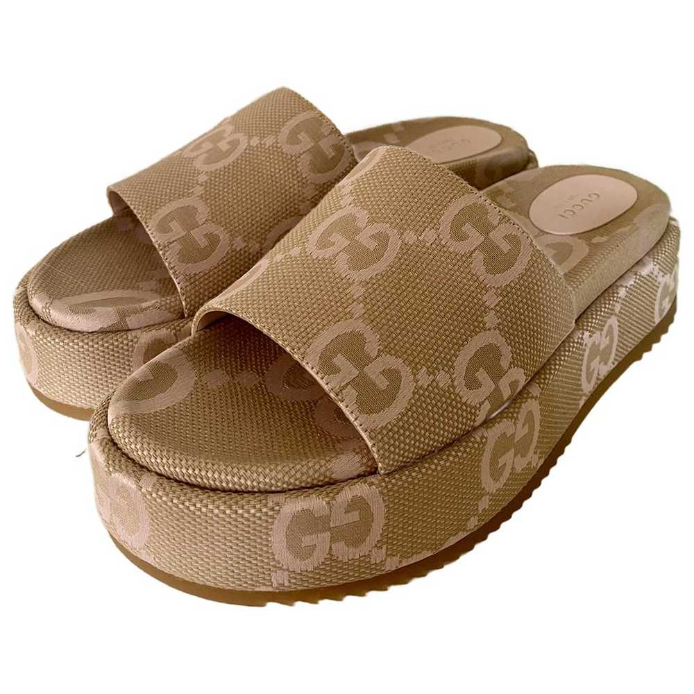 Gucci Double G cloth mules - image 1