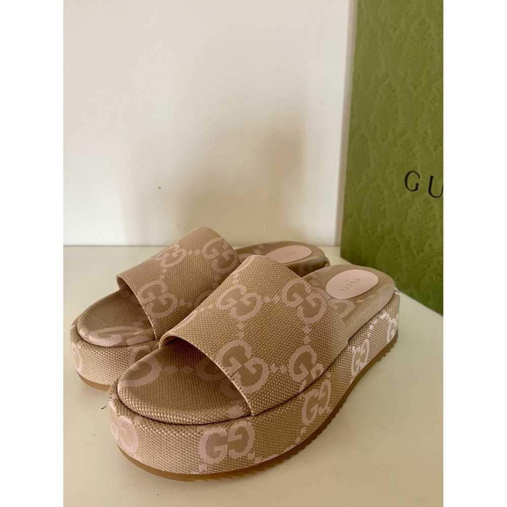 Gucci Double G cloth mules - image 2