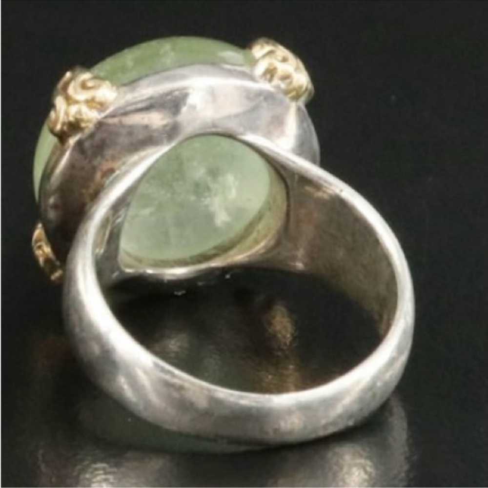 Steven BATTELLE sterling silver 18k Prasiolite ri… - image 3