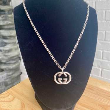 Gucci Sterling Silver Interlocking GG Pendant - image 1