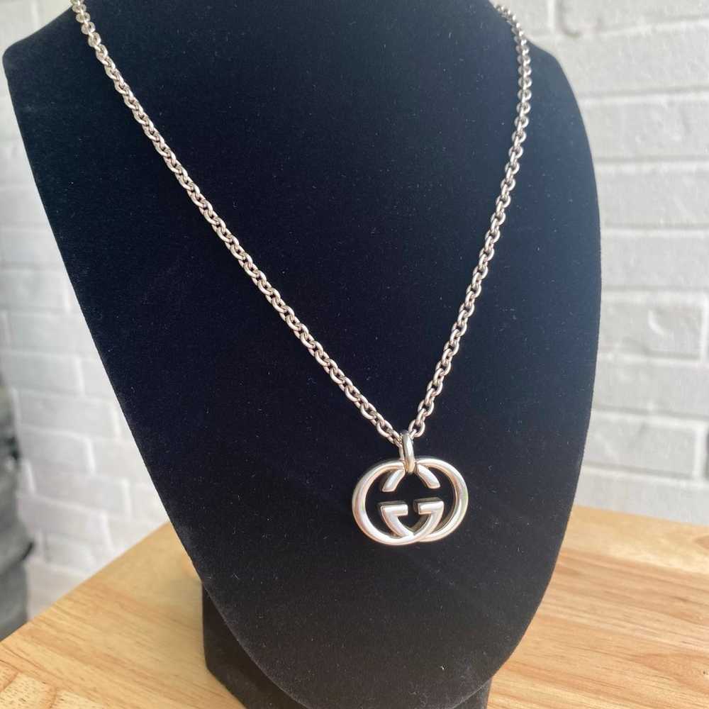 Gucci Sterling Silver Interlocking GG Pendant - image 2