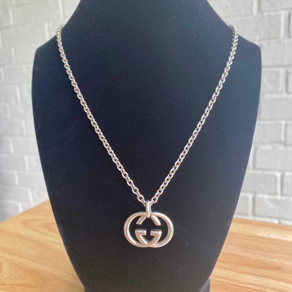 Gucci Sterling Silver Interlocking GG Pendant - image 3