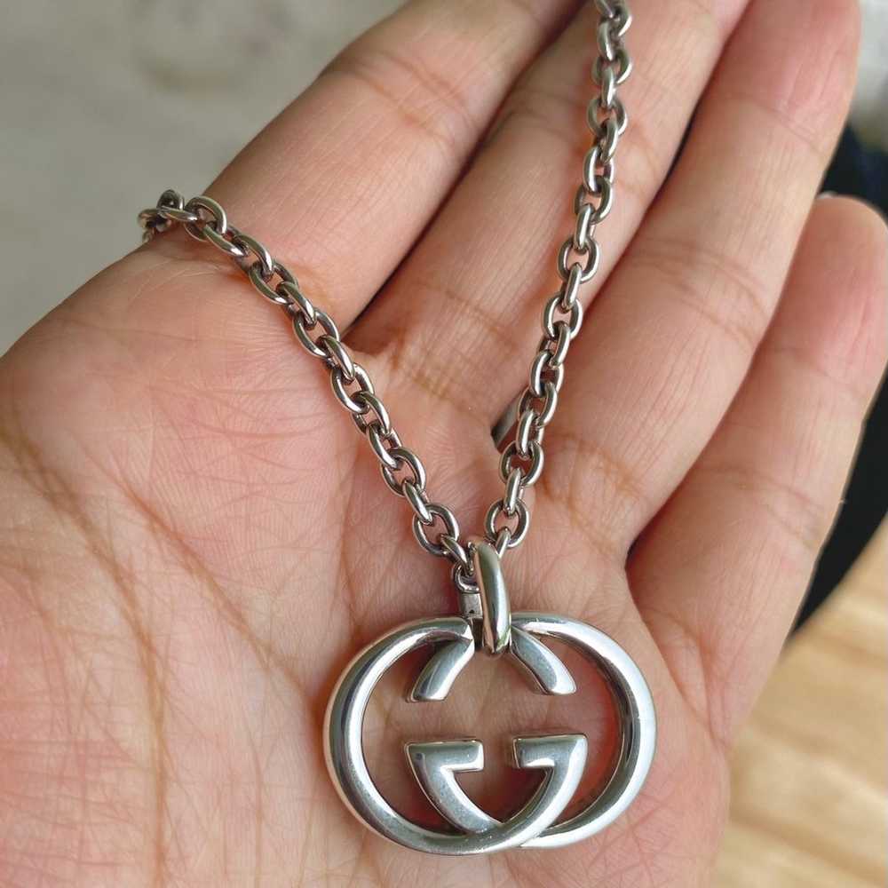 Gucci Sterling Silver Interlocking GG Pendant - image 4