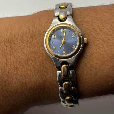 Gold silver fossil watch