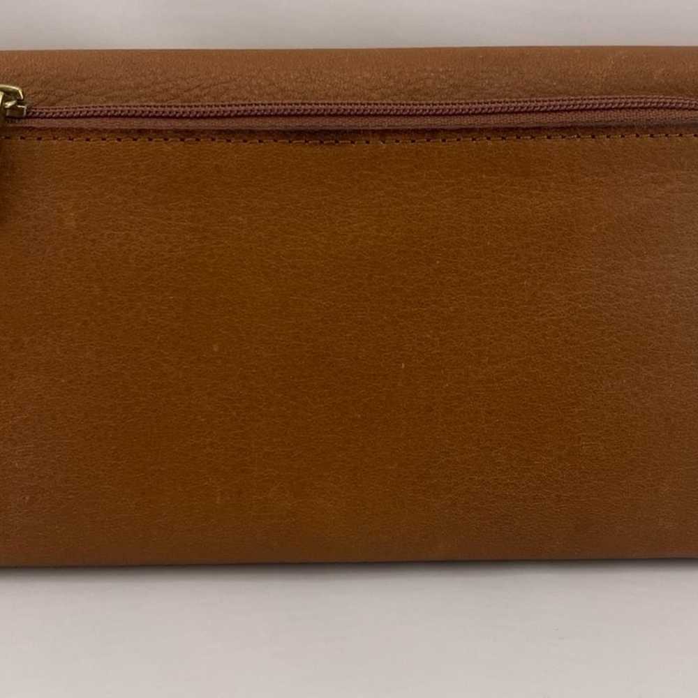 Vintage Fossil Women's Brown Leather Trifold Clut… - image 2