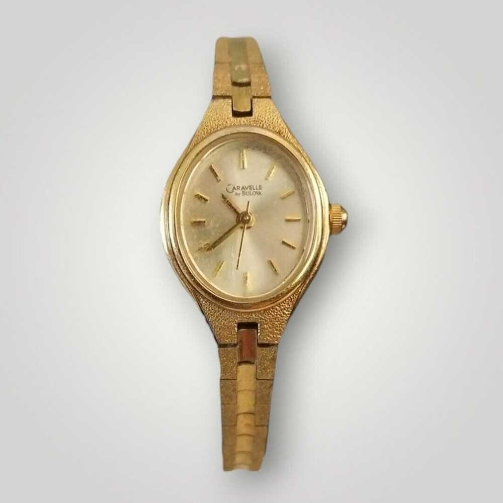 Vintage Caravelle By Bulova Women's Gold Tone Wat… - image 1