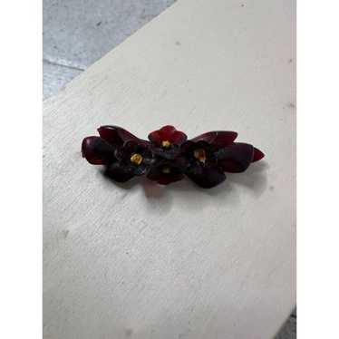 Vintage Art Deco Dainty Flower Lucite Hair Brooch - image 1