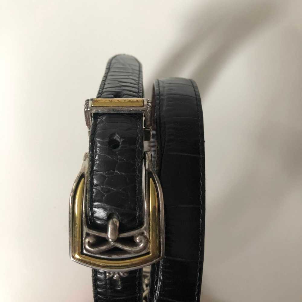 Vintage 1990s Brighton Leather Belt Reversible Br… - image 11