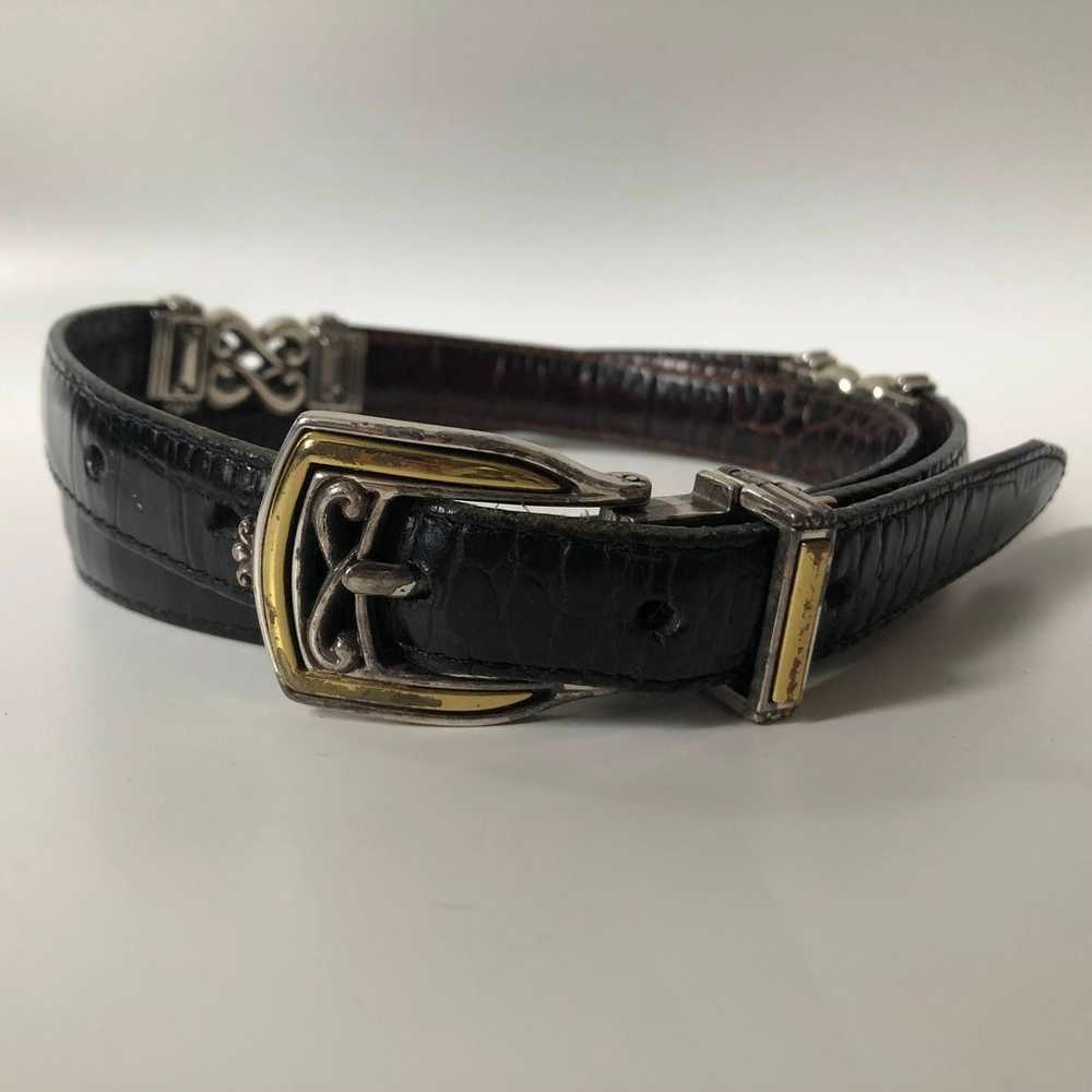 Vintage 1990s Brighton Leather Belt Reversible Br… - image 12