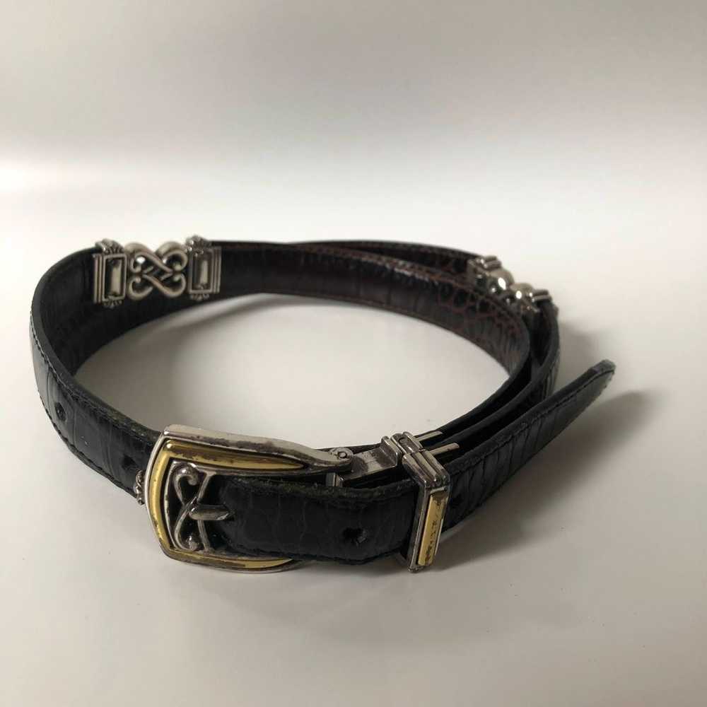 Vintage 1990s Brighton Leather Belt Reversible Br… - image 1