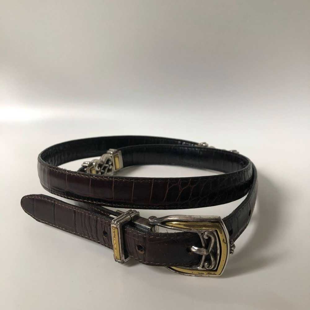 Vintage 1990s Brighton Leather Belt Reversible Br… - image 2