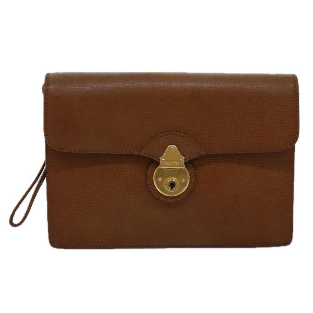 Burberry Brown Leather Clutch Bag (Pre-Owned) - image 1