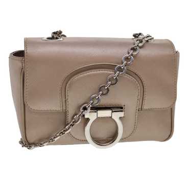 Salvatore Ferragamo Beige Leather Shoulder Bag (P… - image 1