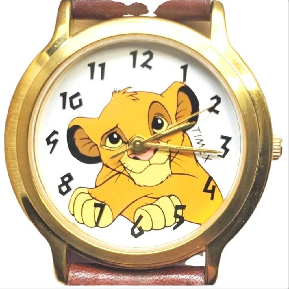 Disney X Timex Lion King Simba Vintage Watch Gold… - image 1