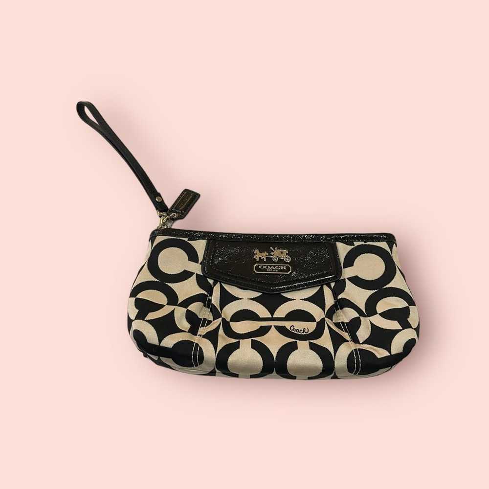 Coach White and Black Wristlet - image 1