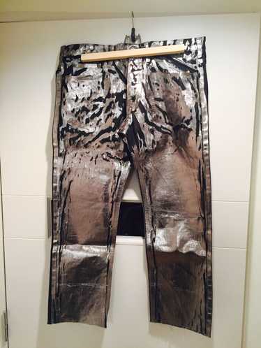 Neil Barrett SILVER LUSTRE WAX COATED BLACK DENIM