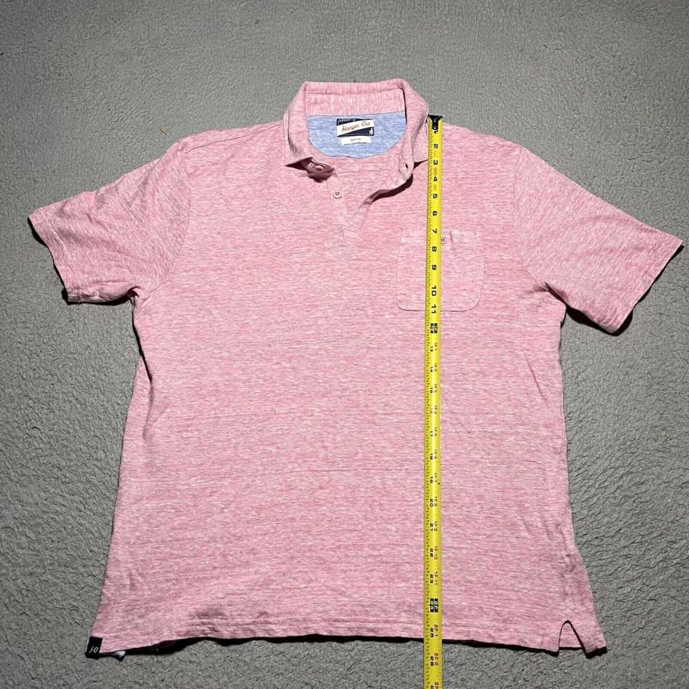 Vintage Mens Preppy Pink Linen Blend Polo Shirt w… - image 2