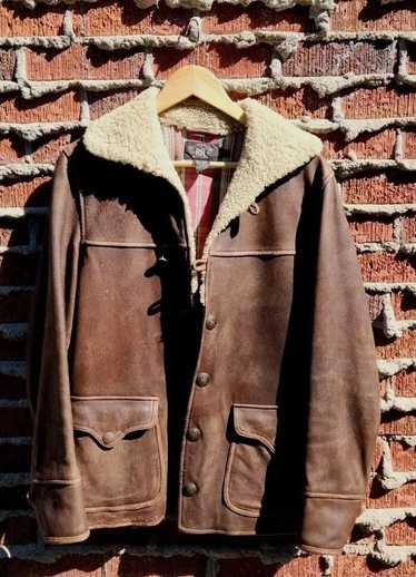 RRL Ralph Lauren RRL Leather Shearling Collar Coat