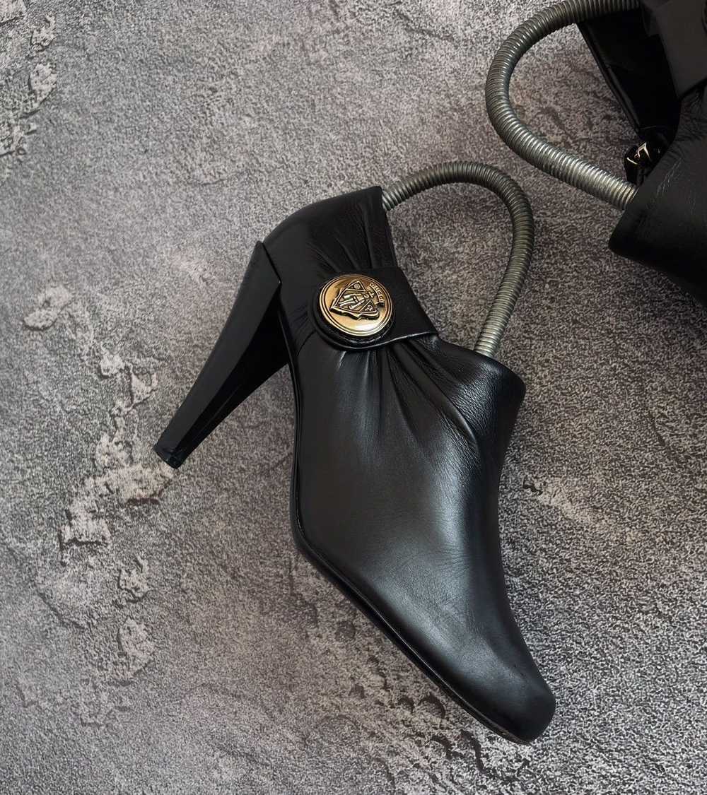 Gucci Vintage Gucci Black Leather Heeled Booties … - image 6