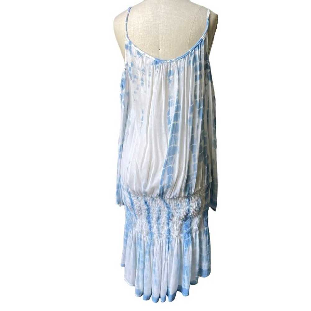 Vintage Havana Blue White Cold Shoulder Dress - image 3