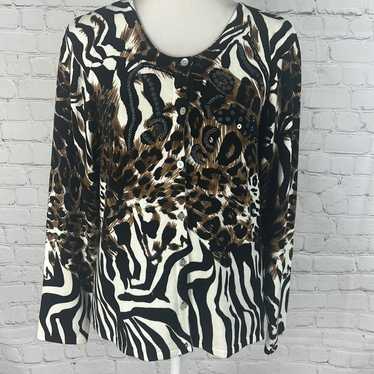 Pierri New York | Animal Print Cardigan | Sequins… - image 1