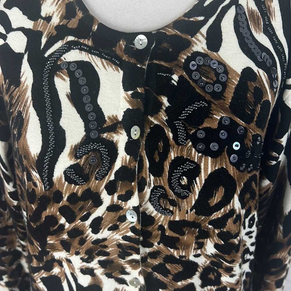 Pierri New York | Animal Print Cardigan | Sequins… - image 2