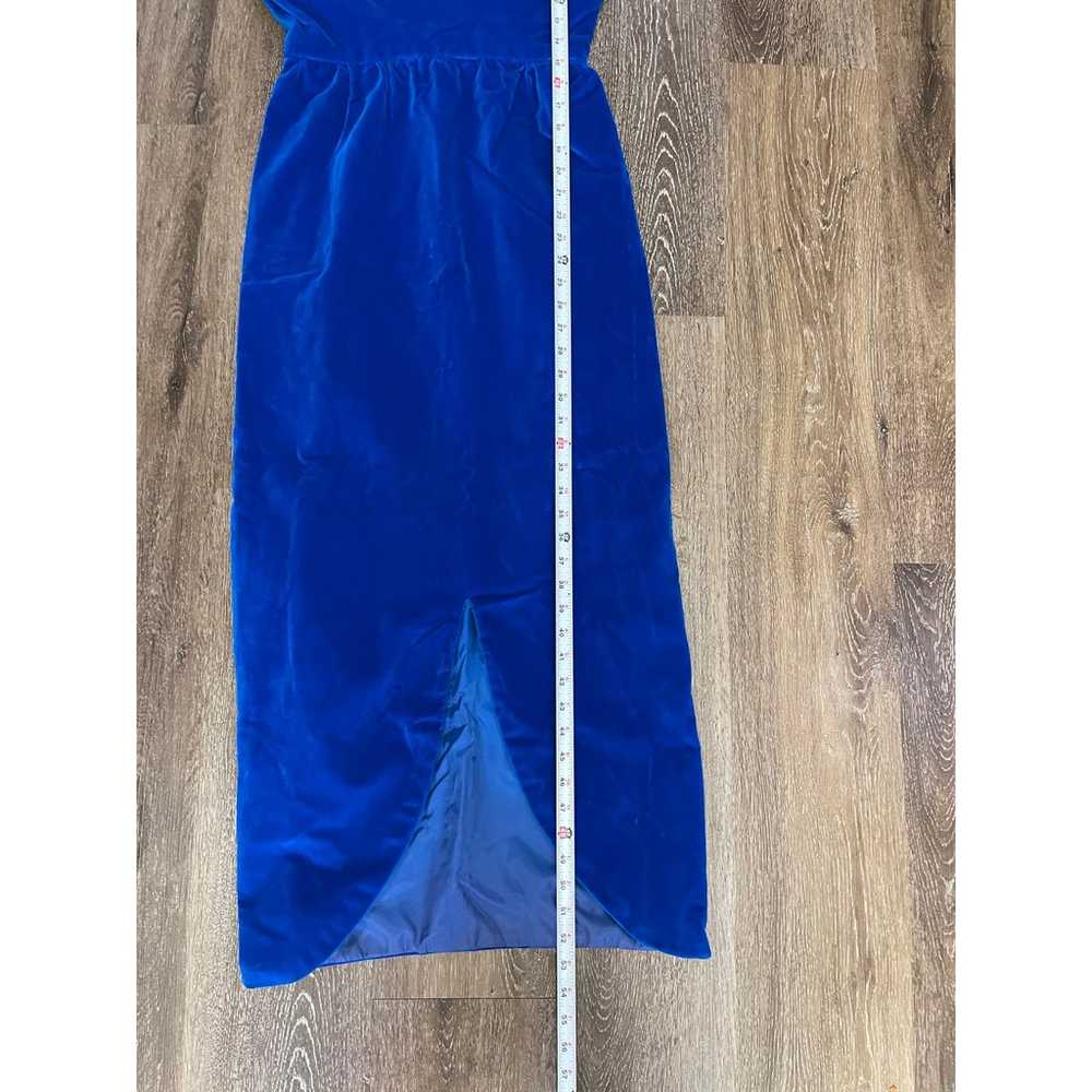 Vintage Crush Velvet Royal Blue Long Formal Maxi … - image 10