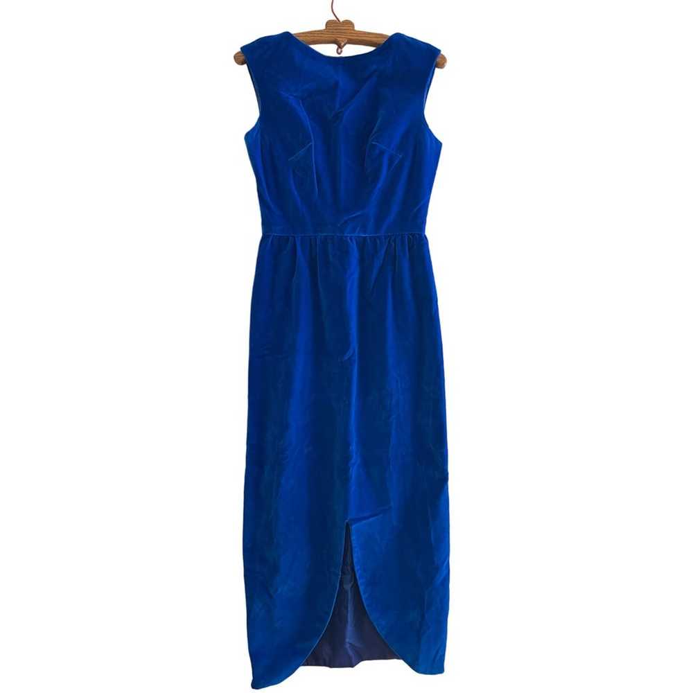 Vintage Crush Velvet Royal Blue Long Formal Maxi … - image 1