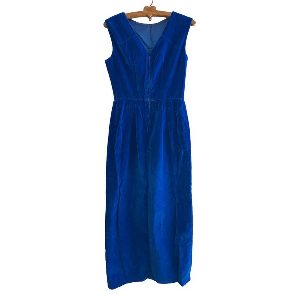 Vintage Crush Velvet Royal Blue Long Formal Maxi … - image 5