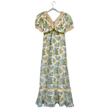 Vintage 1970s MONTGOMERY WARD Retro Floral Maxi D… - image 1