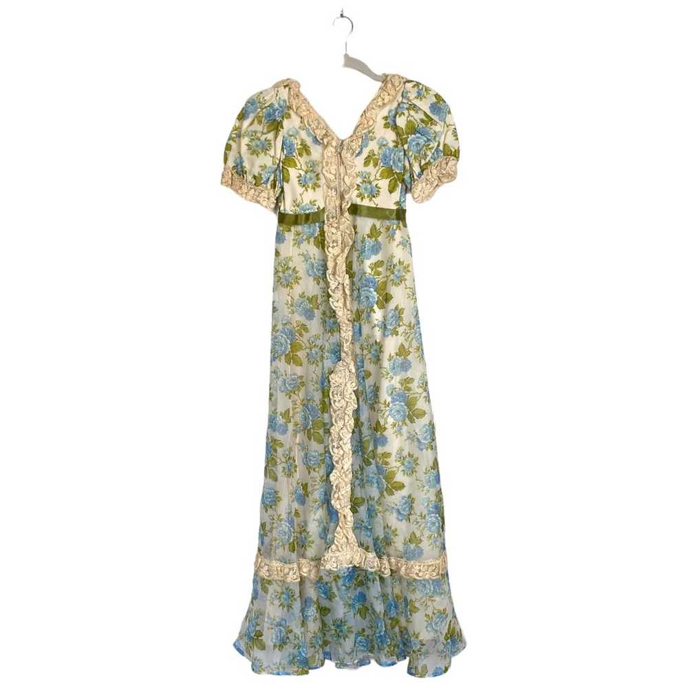 Vintage 1970s MONTGOMERY WARD Retro Floral Maxi D… - image 2