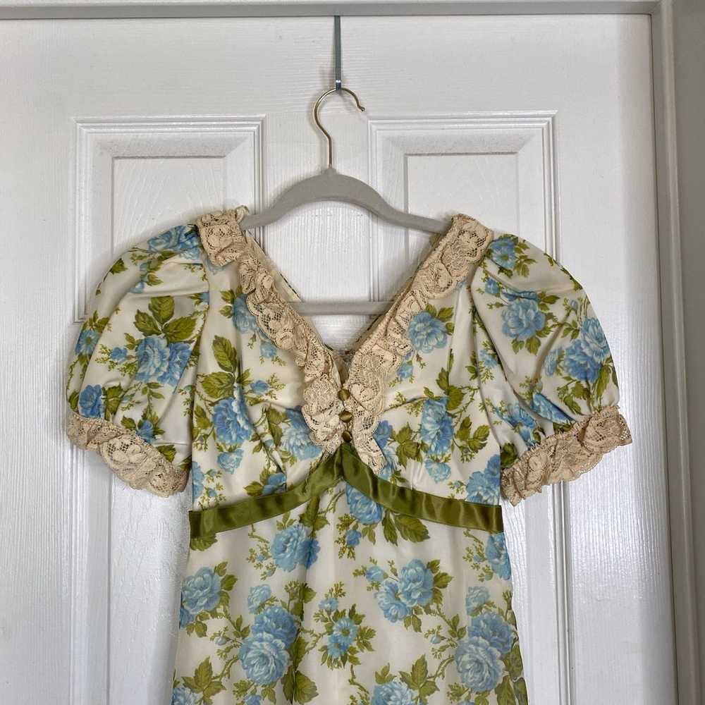 Vintage 1970s MONTGOMERY WARD Retro Floral Maxi D… - image 3