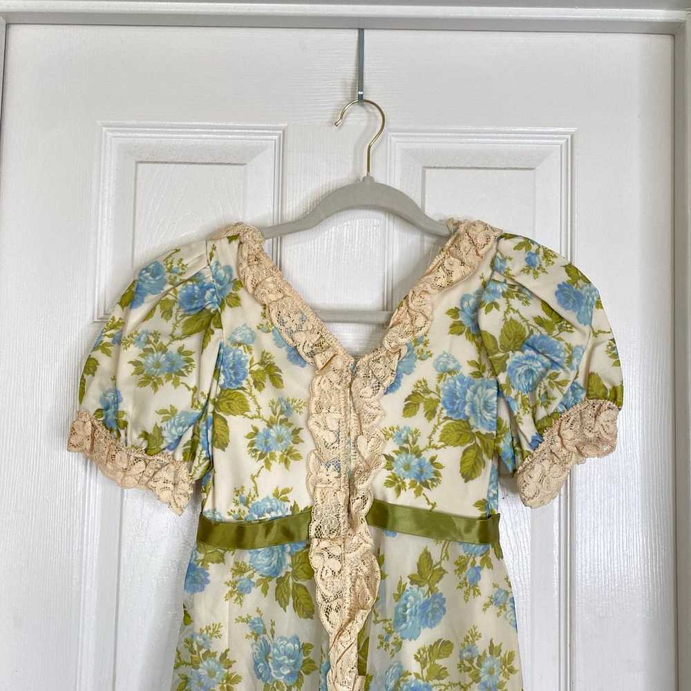 Vintage 1970s MONTGOMERY WARD Retro Floral Maxi D… - image 7