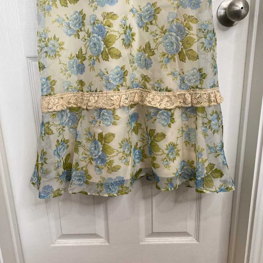 Vintage 1970s MONTGOMERY WARD Retro Floral Maxi D… - image 8