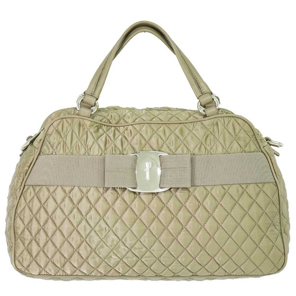 Salvatore Ferragamo Vara Beige Synthetic Tote Bag… - image 1