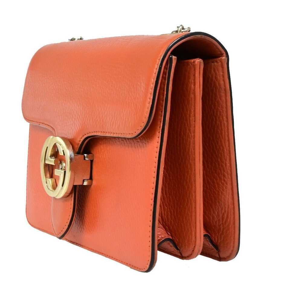 Gucci Interlocking G Orange Leather Shoulder Bag … - image 8