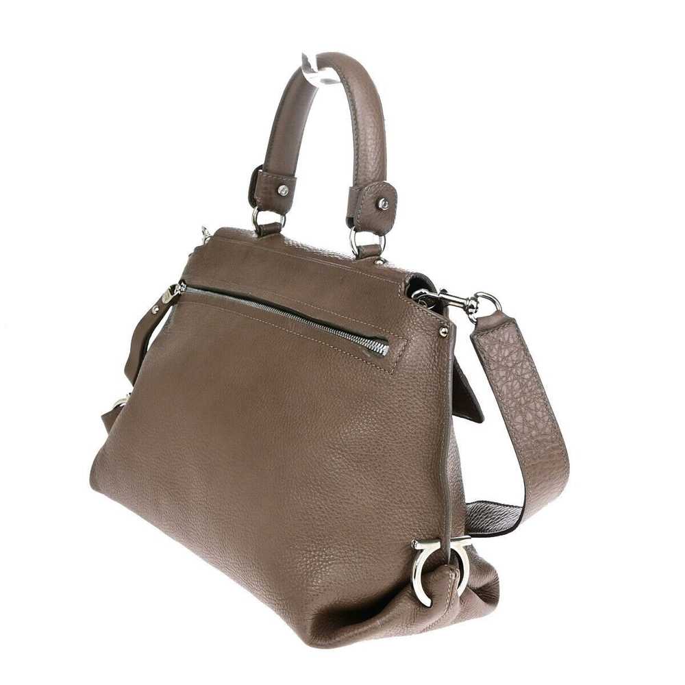 Salvatore Ferragamo Gancini Brown Leather Handbag… - image 12