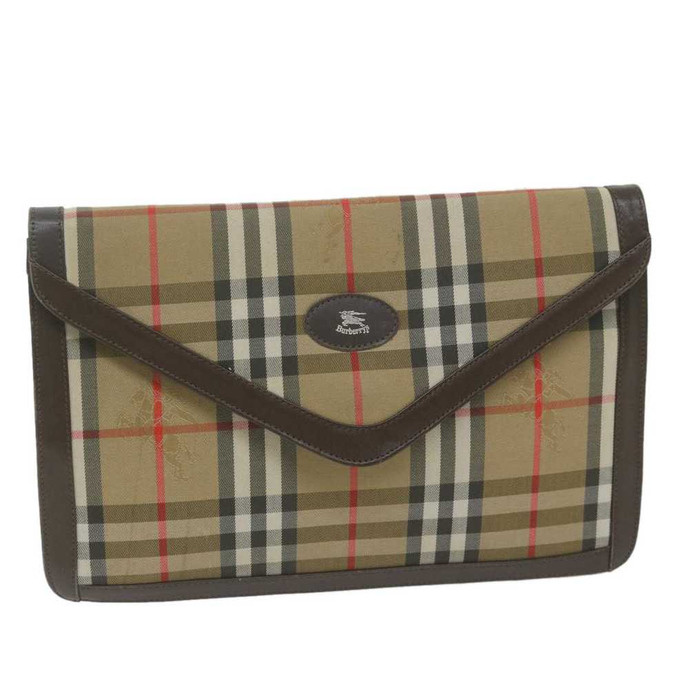 Burberry Nova Check Beige Synthetic Clutch Bag (P… - image 4