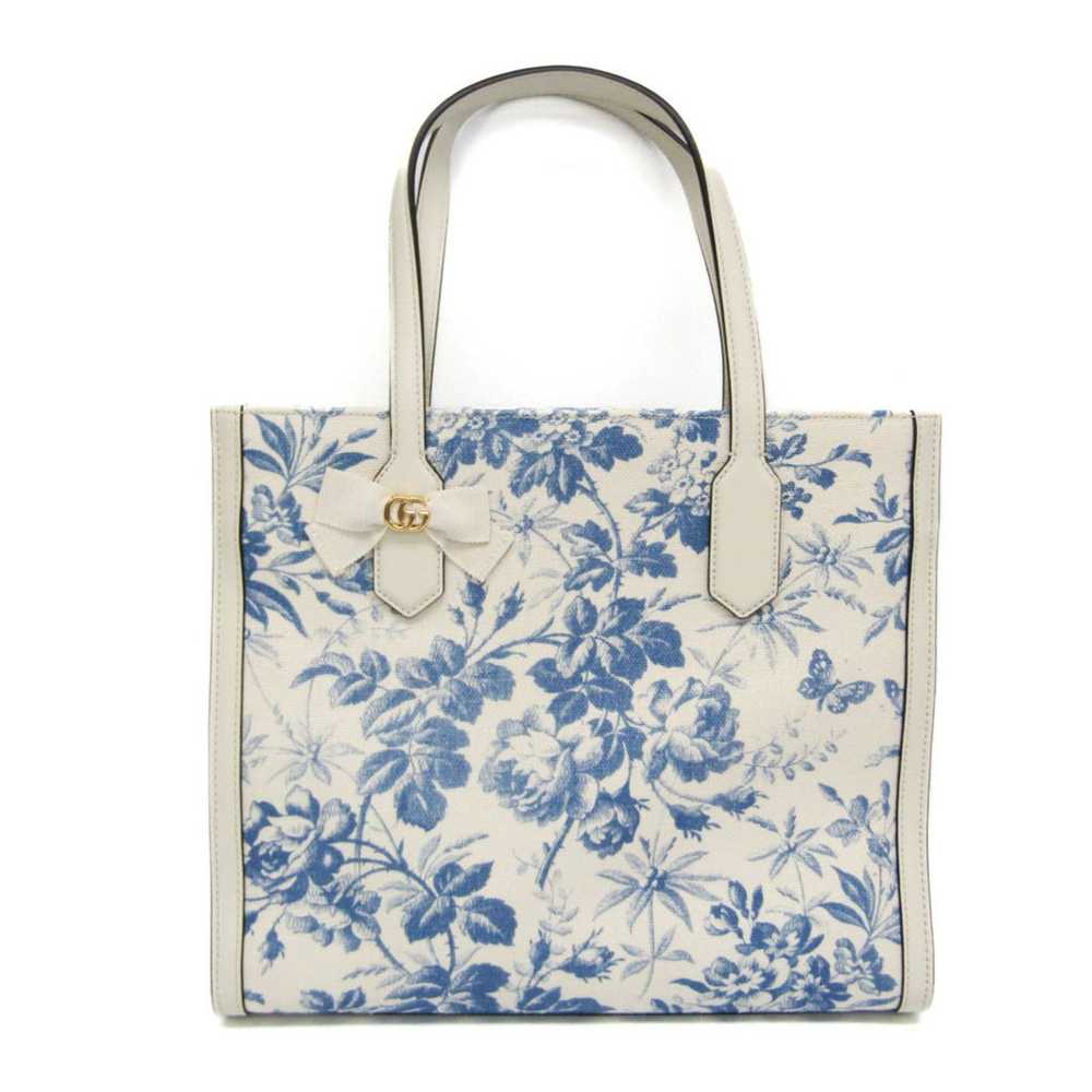 Gucci Herbarium Blue Canvas Tote Bag (Pre-Owned) - image 1