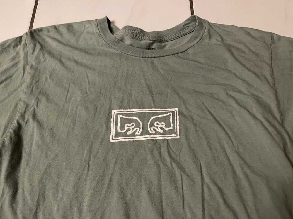 Obey Obey T Shirt Regular Fit Green Mens Size Med… - image 2