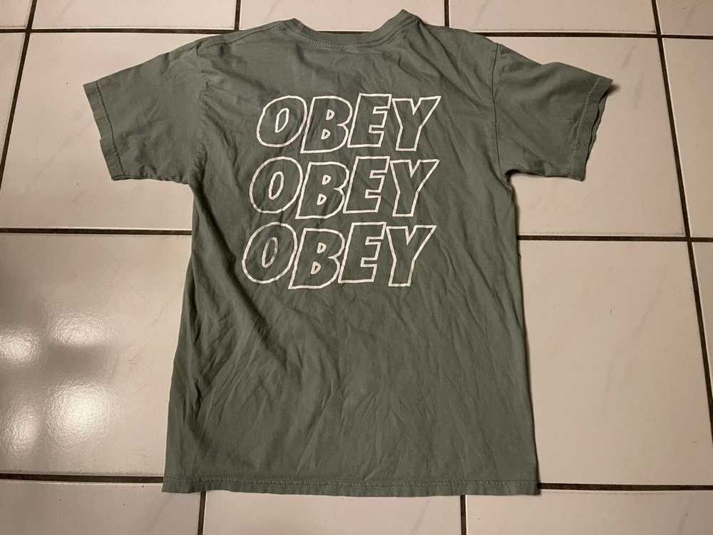 Obey Obey T Shirt Regular Fit Green Mens Size Med… - image 3