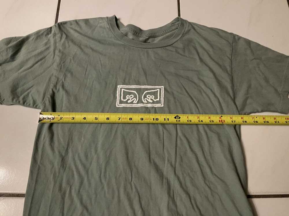 Obey Obey T Shirt Regular Fit Green Mens Size Med… - image 7