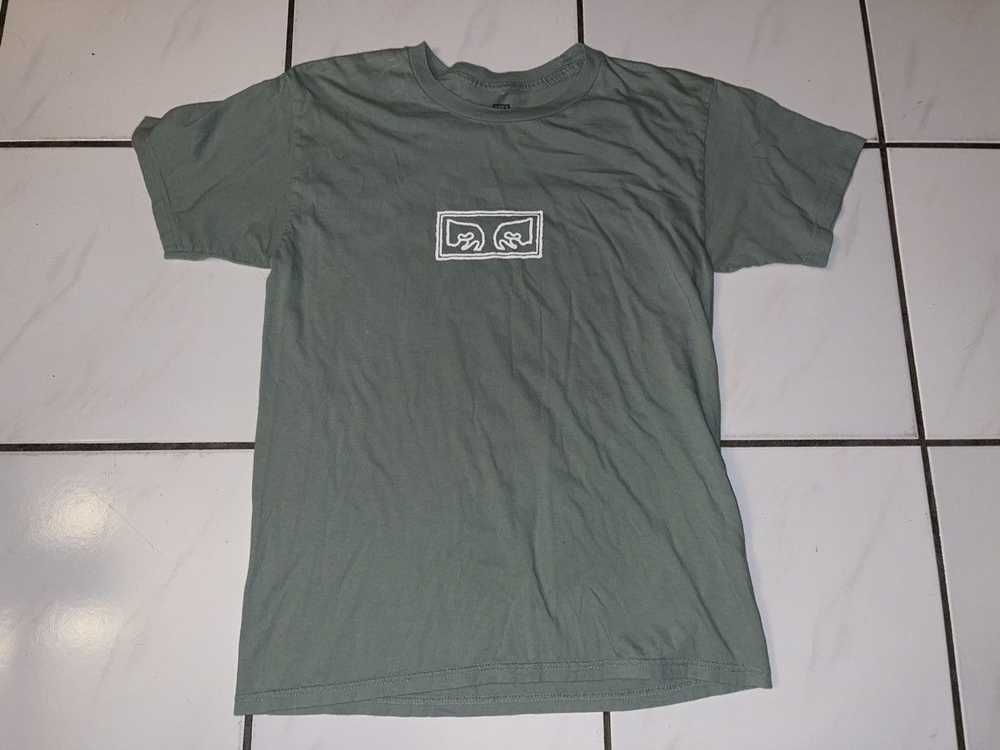 Obey Obey T Shirt Regular Fit Green Mens Size Med… - image 8