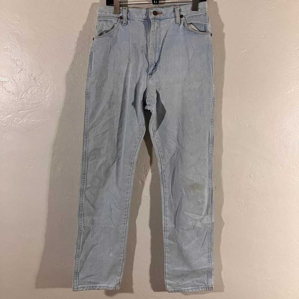 Vintage 80s Wrangler Jeans Light Wash Denim Made … - image 1