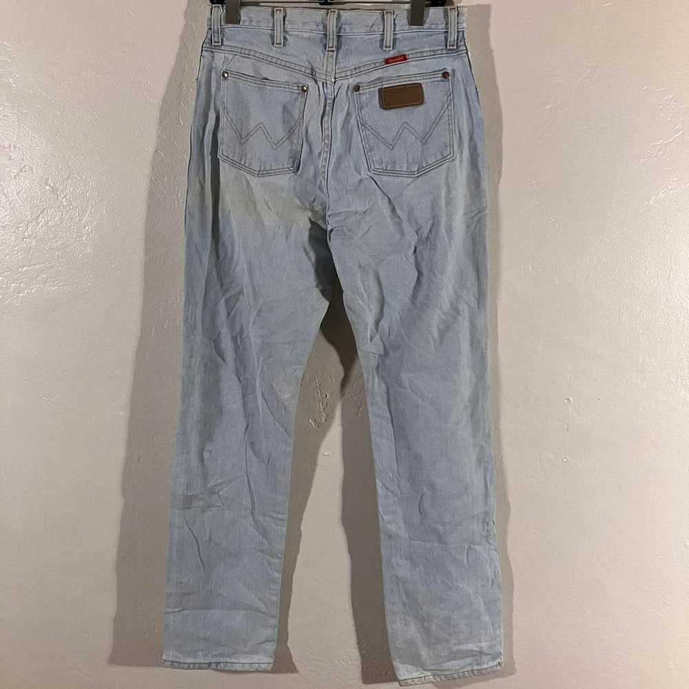 Vintage 80s Wrangler Jeans Light Wash Denim Made … - image 4